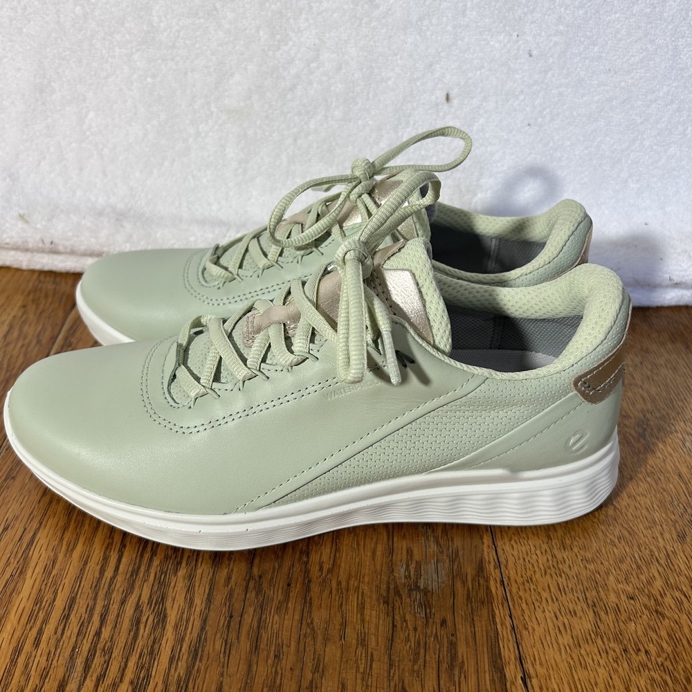Ecco Womens Size 38 (7-7.5) Matcha/Gold S-Casual Waterproof Athletic Golf Shoes
